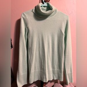 J. Crew Light Blue Cashmere Turtleneck